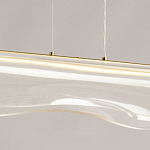 Люстра линейная с прозрачным волнообразным плафоном Wave Line варинант исполнения - 10 | Loft Concept в Барнауле