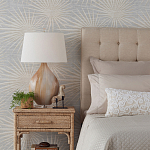 Настольная лампа на прозрачным основании с тканевым конусообразным абажуром Cream варинант исполнения - 2 | Loft Concept в Барнауле