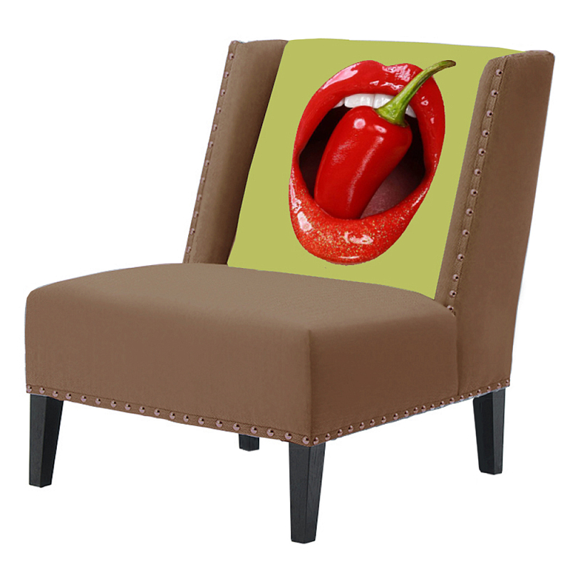 FUN Armchair "Chili Pepper" Beige Дизайнерское кресло с цветным принтом Бежевый FUN Armchair "Chili Pepper" Beige Дизайнерское кресло с цветным принтом Бежевый в Барнауле | Loft Concept