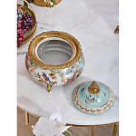 Шкатулка с крышкой из голубого фарфора с риунком птиц и цветов Blue Garden варинант исполнения - 4 | Loft Concept в Барнауле