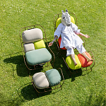 Дизайнерское разноцветное кресло на металлическом каркасе с подставкой для ног Poltronova Plasma Armchair варинант исполнения - 11 | Loft Concept в Барнауле