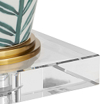 Настольная лампа овальная с тропическим принтом Stylized Aalm Leaves Motif варинант исполнения - 2 | Loft Concept в Барнауле