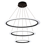 Люстра подвесная светодиодная с тремя черными кольцами и пультом управления Ring Horizontal варинант исполнения - 1 | Loft Concept в Барнауле