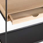 Металлический стеллаж с деревянными полками и ящиками Menzie Metal Wood Rack варинант исполнения - 3 | Loft Concept в Барнауле