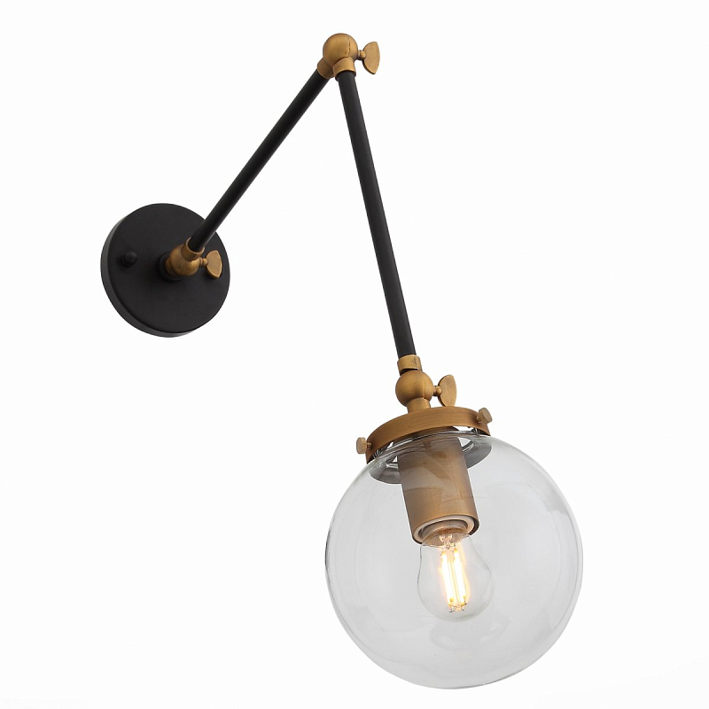 Бра Bistro Globe Clear Glass Bra Gold Long Золотой Бра Bistro Globe Clear Glass Bra Gold Long Золотой в Барнауле | Loft Concept