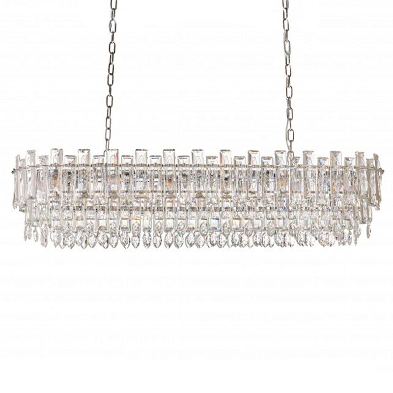 Люстра овальная с хрустальными подвесками Gorgeous Crystal Light Хром Прозрачный Золотой Люстра овальная с хрустальными подвесками Gorgeous Crystal Light Хром Прозрачный Золотой в Барнауле | Loft Concept