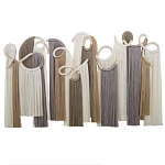 Настенный декор с бахромой белого и бежевого цвета Abstraction I варинант исполнения - 3 | Loft Concept в Барнауле