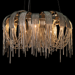 Люстра подвесная круглая с изогнутыми металлическими дугами и ниспадающими цепочками 65 см Atlantis Chain варинант исполнения - 14 | Loft Concept в Барнауле