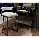 Стул барный букле бежевый с каркасом цвета матовое золото Tactility варинант исполнения - 5 | Loft Concept в Барнауле