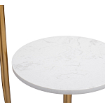 Торшер с мраморным столиком и золотым плафоном Ezio Floor Lamp варинант исполнения - 2 | Loft Concept в Барнауле