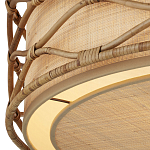 Подвесной светильник  из кованого железа и абажуром из ротанга Wicker Furniture варинант исполнения - 2 | Loft Concept в Барнауле