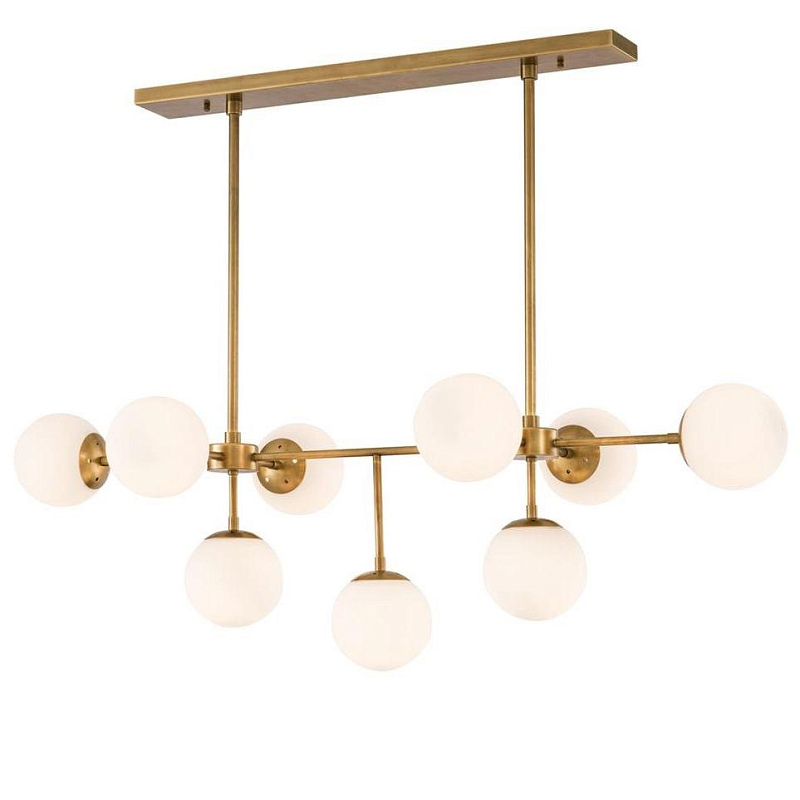Люстра Chandelier Lux Латунь Античная полированная Белый Люстра Chandelier Lux Латунь Античная полированная Белый в Барнауле | Loft Concept