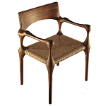 Стул из Ореха с плетеным сидением Kronos Dining Chair Brown варинант исполнения - 1 | Loft Concept в Барнауле