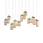 Подвесной светильник линейный с плафонами волнистой формы из фактурного стекла Big Wave варинант исполнения - 7 | Loft Concept в Барнауле