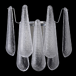 Бра с подвесками из рифленного стекла в форме капель на основании цвета хром Textured Glass варинант исполнения - 2 | Loft Concept в Барнауле