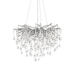 Люстра подвесная с прозрачными стеклянными подвесками в форме капель Диаметр 60 см Droplet Chandelier варинант исполнения - 14 | Loft Concept в Барнауле