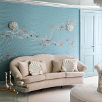 Обои с вышивкой ручной работы Amami Waves Moonbeam colourway on silk moire варинант исполнения - 1 | Loft Concept в Барнауле