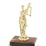 Часы настольные бронзовые из натурального камня Яшма с декором в виде Фемиды Themis Stone Clock варинант исполнения - 3 | Loft Concept в Барнауле