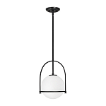 Подвесной светильник с белым плафоном в форме шара в арочной подвеске Hinkley варинант исполнения - 1 | Loft Concept в Барнауле