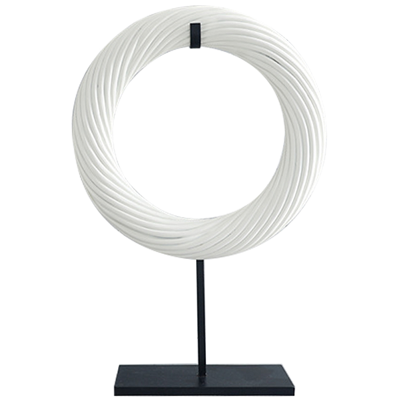 Декоративная статуэтка Кольцо на подставке White Ring Statuette Белый Черный в Барнауле | Loft Concept 