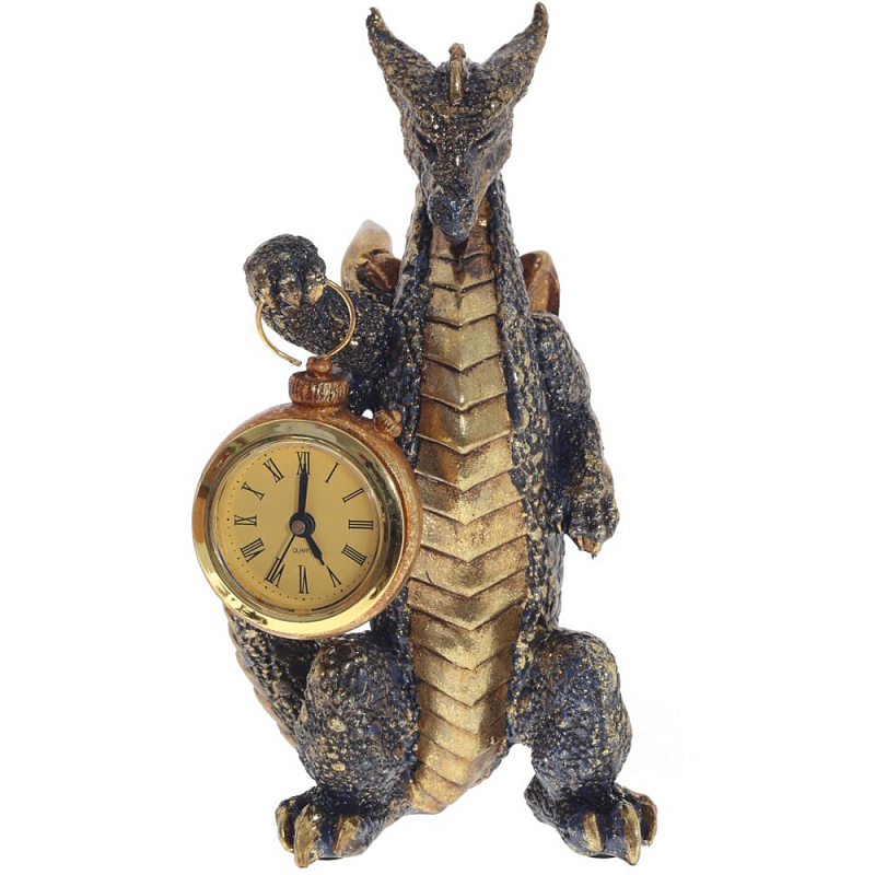 Часы в виде дракона Gold Black Dragon with Clock Золотой Черный Часы в виде дракона Gold Black Dragon with Clock Золотой Черный в Барнауле | Loft Concept
