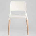 Пластиковый стул на ножках из массива бука Ferret White варинант исполнения - 3 | Loft Concept в Барнауле