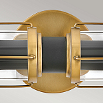 Бра для ванных комнат горизонтальное с 2-мя прозрачным цилиндрическим плафонами на круглом основании Hinkley варинант исполнения - 3 | Loft Concept в Барнауле