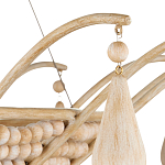 Люстра из деревянных бусин с подвесками в виде капель Wooden Beads варинант исполнения - 3 | Loft Concept в Барнауле