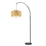 Торшер с декоративным поясом из плетеного бамбука Biuloggicu варинант исполнения - 1 | Loft Concept в Барнауле