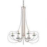 Люстра серебряного цвета с изогнутыми элементами каркаса Twisted Iron Chandelier варинант исполнения - 1 | Loft Concept в Барнауле