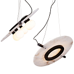 Подвесной светильник из мрамора в форме диска Marble Disc Pendant Light варинант исполнения - 1 | Loft Concept в Барнауле