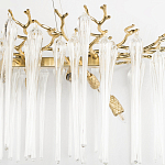 Люстра подвесная прямоугольная с бронзовыми акцентами и прозрачными стеклянными каплями Droplet Chandelier варинант исполнения - 5 | Loft Concept в Барнауле