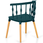 Пластиковый стул на ножках из массива бука Ferret Spiral Green варинант исполнения - 6 | Loft Concept в Барнауле