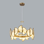 Люстра круглая с полукруглыми плафонами из искусственного алебастра в бронзовой оправе Marbella варинант исполнения - 6 | Loft Concept в Барнауле