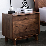 Прикроватный деревянный столик с ящиками Moon Walnut Furniture варинант исполнения - 1 | Loft Concept в Барнауле