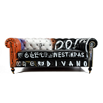 Диван Честерфильд граффити graffiti Orange Sofa натуральная кожа варинант исполнения - 3 | Loft Concept в Барнауле