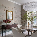 Обои ручная роспись Wild Grasses Special Colourway on Pale Grey dyed silk варинант исполнения - 1 | Loft Concept в Барнауле