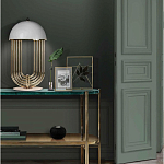 Консоль овальной формы золотая с полкой для хранения Craig варинант исполнения - 3 | Loft Concept в Барнауле