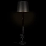 Торшер с черным абажуром и оригинальной ножкой в форме автомата Flos варинант исполнения - 1 | Loft Concept в Барнауле