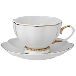 Чайный сервиз из фарфора со стразами на 6 персон 15 предметов Shine Porcelain варинант исполнения - 1 | Loft Concept в Барнауле