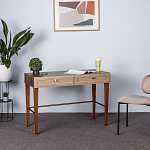 Стол письменный из массива бука с 2-мя ящиками бежевый Wenge Light варинант исполнения - 4 | Loft Concept в Барнауле