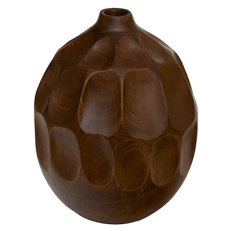 Ваза деревянная Brown Vase of Thailand 1 Коричневый в Барнауле | Loft Concept 