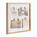 Рамка для фото с подсветкой c 6-ю деревянными прищепками в комплекте Photo Backlight варинант исполнения - 1 | Loft Concept в Барнауле