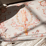 Мягкая банкетка из массива бука серая с растительным орнаментом Raffael Grey Floral Banquette варинант исполнения - 2 | Loft Concept в Барнауле