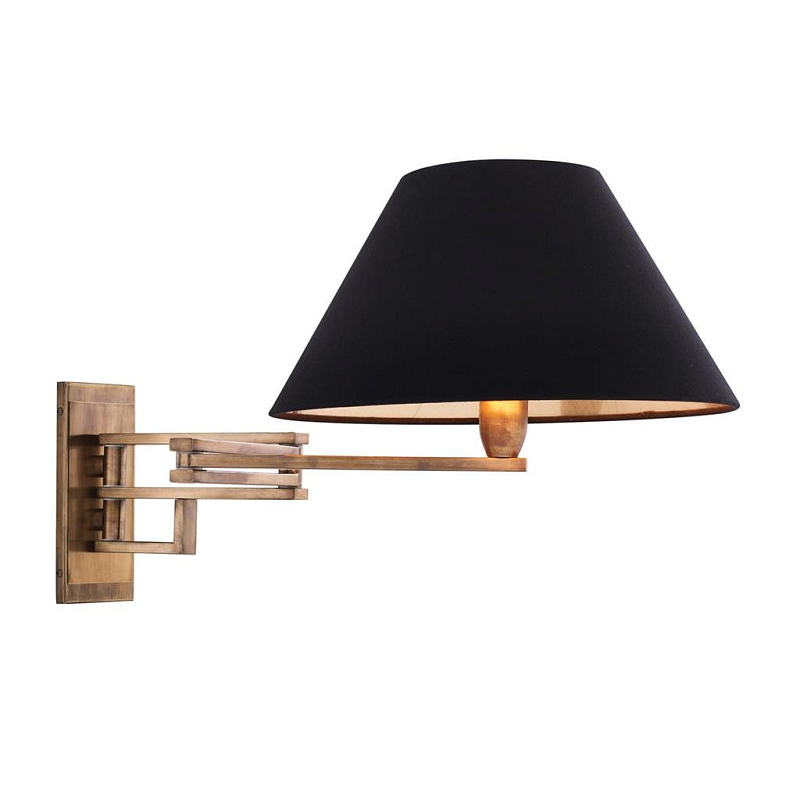 Бра Wall Lamp Lutetia Brass Латунь Античная полированная Черный Бра Wall Lamp Lutetia Brass Латунь Античная полированная Черный в Барнауле | Loft Concept