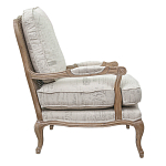 Кресло со спинкой из ротанга Ellie Rattan Armchair beige print flax варинант исполнения - 1 | Loft Concept в Барнауле