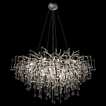 Люстра подвесная с прозрачными стеклянными подвесками в форме капель Диаметр 100 см Droplet Chandelier варинант исполнения - 15 | Loft Concept в Барнауле