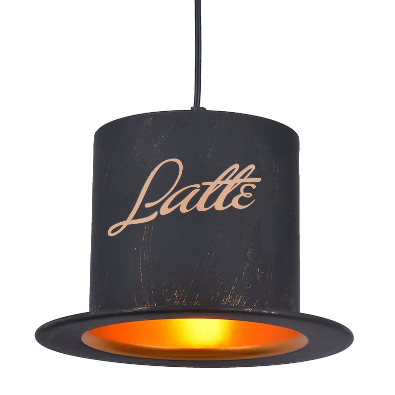Подвесной светильник Pendant Lamp vintage Banker Bowler Hat LATTE I Черный Подвесной светильник Pendant Lamp vintage Banker Bowler Hat LATTE I Черный в Барнауле | Loft Concept