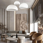 Подвесной светильник с куполообразным белым фактурным абажуром Sergey Makhno варинант исполнения - 7 | Loft Concept в Барнауле