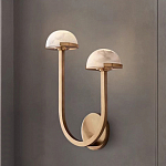 Бра с 2-мя мраморными плафонами на латунном корпусе Light Warm Light варинант исполнения - 3 | Loft Concept в Барнауле